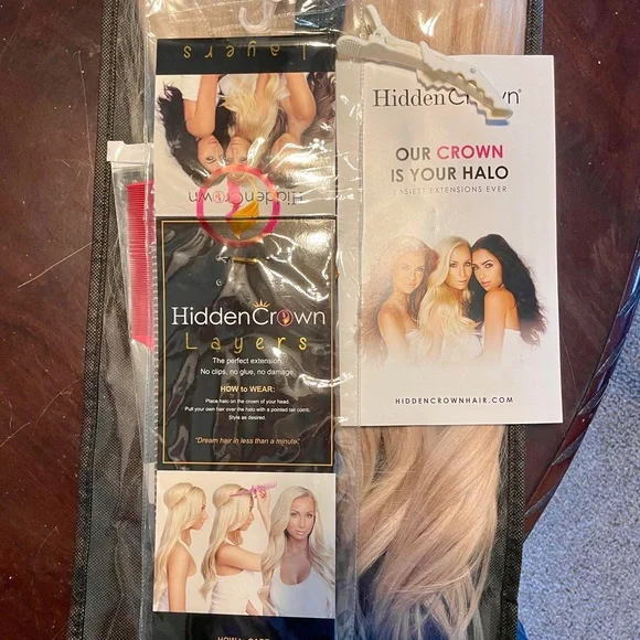 Hidden Crown Halo Luxurious Light Blonde Hair Extensions - Picture 2 of 9